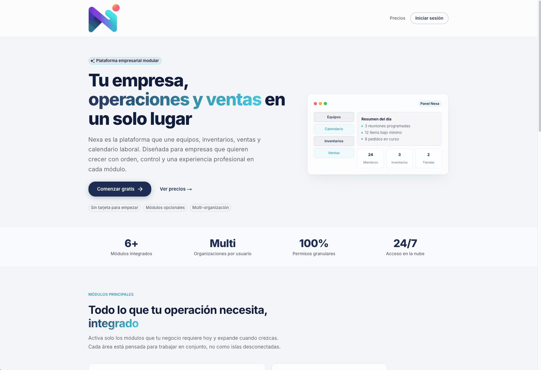 NEXA: captura de pantalla